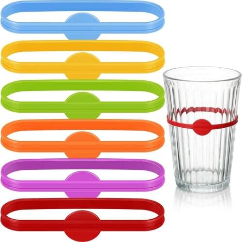 For Drink Wine Glass Charm Mark Glass Wine Silicone Strip Mark Champagne Glass Cocktail Party Food Grade Silicone Mark