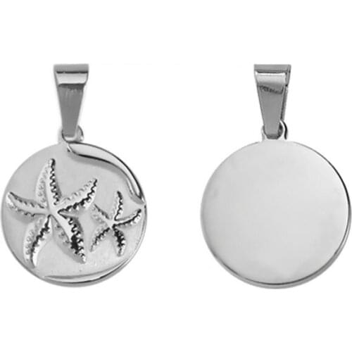 DoreenBeads Fashion 316 Stainless Steel Pendants Coconut Tree Silver Color DIY Round 39mm(1 4/8") x 25mm(1"), 1 Piece