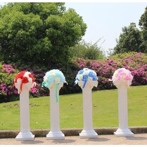 Hot sale 23 head Ribbon Road Lead Flower Wedding roman column artificial silk flower wedding decoration props 10 colors LYH003