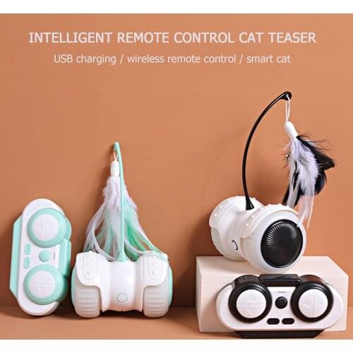New Interactive Robotic Cat Toy with LED Lights Automatic Electric Cat Teaser Feather Funny Games USB Remote Control