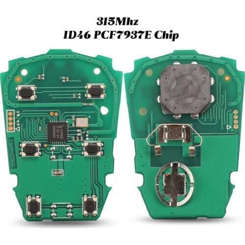 Jingyuqin 6 Buttons 315Mhz For Cadillac ATS CTS SRX XTS Escalade 2014 -2017 ID46 PCF7937E Fob Remote Smart Car Key Circuit Board