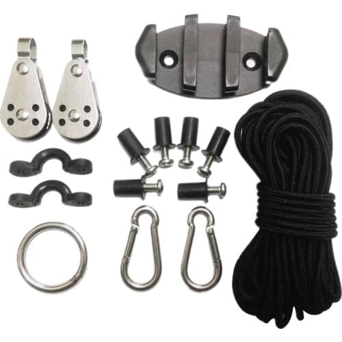 9M Kayak Anchor Car Stabilization Kit System Tether Tether Seat Nylon Rope Pulley Rope Buckle 21pcs/set Kayak Boat Workable