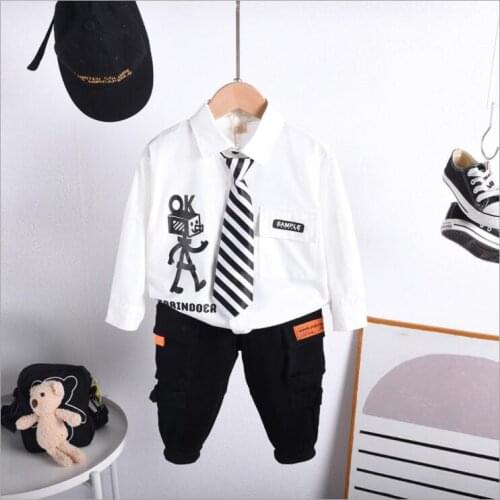 Baby Boy Clothing Sets Kids Boy Clothes Long Sleeve Cartoon Shirts + Pants 2PCS Outfits Spring Autumn Childrens Clothing 2-7Y