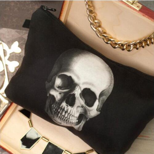 10 pieces 3D Printing Coin Purse Skull skeleton Head Zipper make up Bag Kawaii Children Women Wallet Mini Handbag