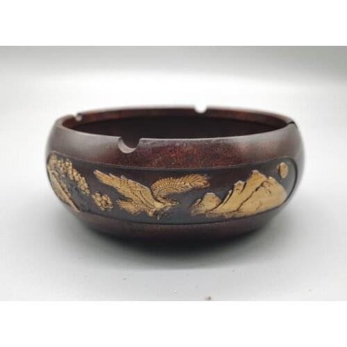 Brass Handmade Carved Eagle Collect Statue Figure Decor Ashtray Tray Handmade Smoking Tobacco Ashtray Ash Tray Case