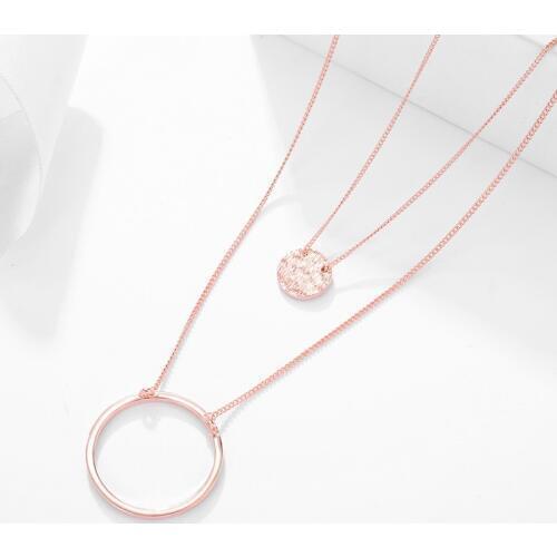 Doraod Trendy Necklaces Alloy Choker Double Layer Boho Retro Rose Round Women Necklace Fashion Jewelry collares de moda 2020