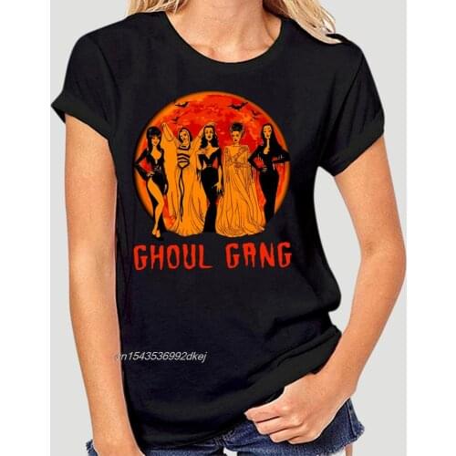 Men Funny T Shirt Fashion Tshirt Ghoul Gang Frankenstein Lily Munster Elvira And Morticia Addams Halloween Women t-shirt 1423D
