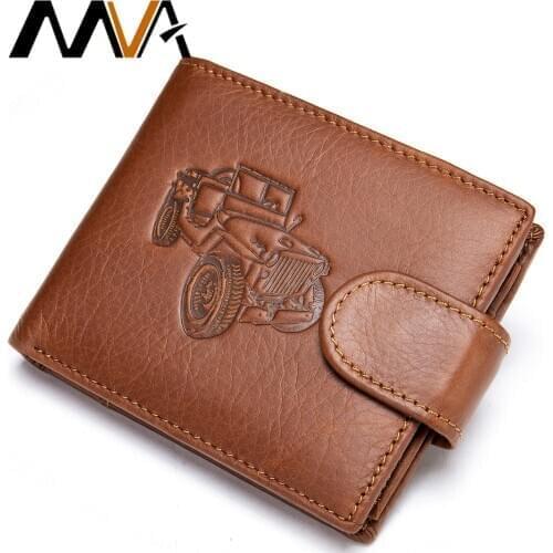 MVA Mens Wallet Leather Genuine Slim Coin Wallet Leather For Men Original Male Walet Pocket Men Card Holder Luxury Brand 26081