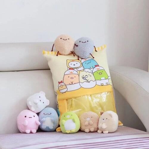 A Bag Of Sumikko Gurashi Plush 8 pcs Japanese Animation Sumikko Gurashi Soft Pillow San-X Corner Bio Cartoon Doll for Kids