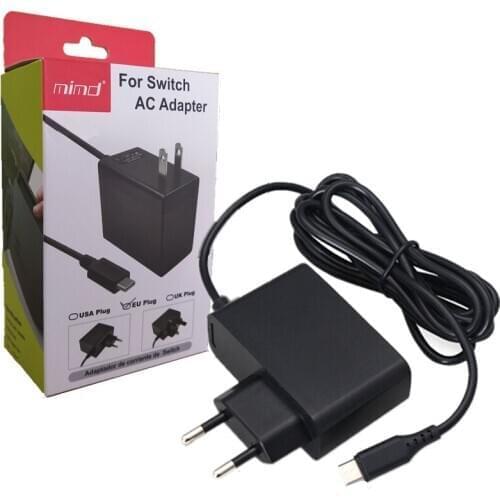 EU Plug Wall Travel Home Charge 5V 2.6A AC Adapter Charger For Nintend Switch NS Game Console USB Type C Power Supply Charging