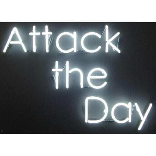 Neon Sign For Attack the day Glass Tube Commercial happy Lamp Tube Glass Neon neon sign custom Beer Signs Lighted Neon Art Signs