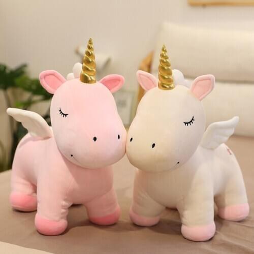 New Soft And Cute Unicorn Toy Plush Toy Animal Horse Exquisite embroidery Childrens Doll Birthday Gift 33/45/58CM