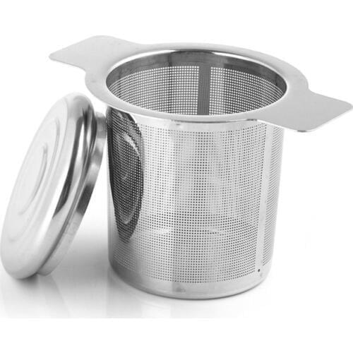 New Kitchen Accessories Tea Mesh Metal Infuser Stainless Steel Cup Tea Strainer Tea Leaf Filter with Cover Filter Tea Strainer