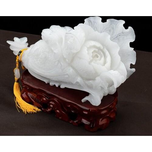 Fuya Luyu cabbage Baicai shop opens new house gift home living room cashier geomantic auspicious ornaments Jade Chinese cabbage