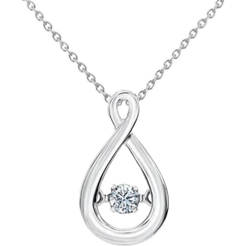 Huitan Simple and Elegant Twist Necklace for Women Shiny Cubic Zirconia Temperament Ladys Pendant Necklaces Party Jewelry Newly