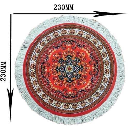 HOT New Round Mouse Pad With real tassels Persian Carpet mouse pads computer mat laptops Rubber