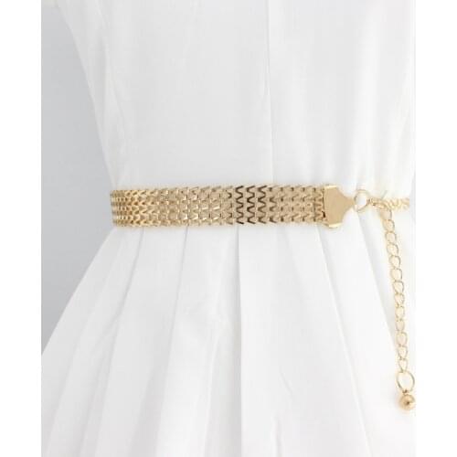 Fashion Simple Chain Belt Women Lady High Waist Gold Belts Waistband For Party Jewelry Dress Metal Chain Belt