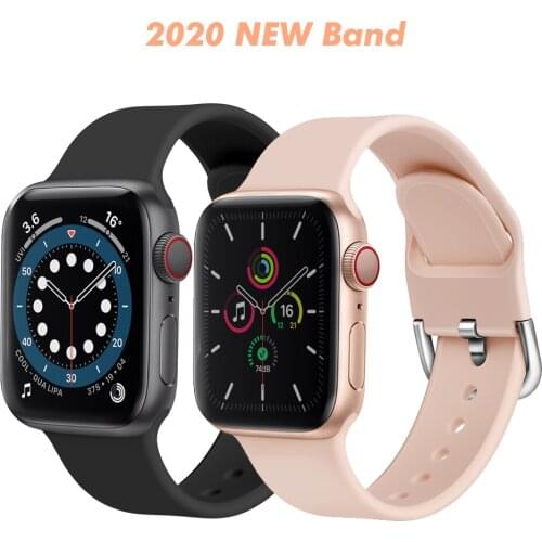 New soft Silicone Strap for Apple watch 6 5 4 SE band 40mm 44mm belt Sport band bracelet for iWatch series 3 2 1 38mm 42mm