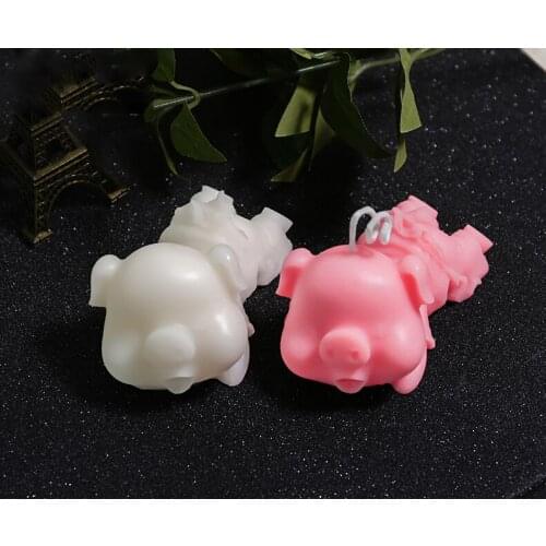 Cute Pig Candle Silicone Material Mold DIY Pig Fondant Cake Chocolate Candy Jelly Mold Baking Tools Supplies