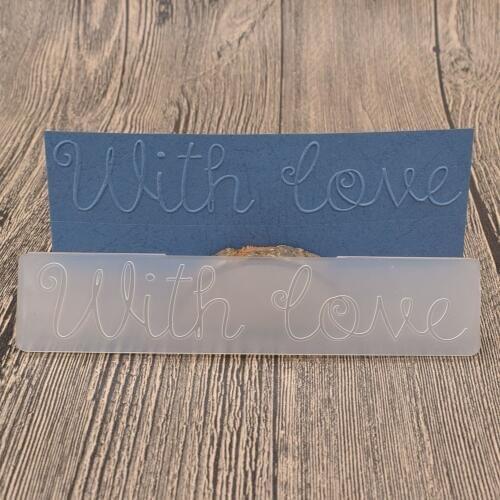 With Love Plastic Embossing Folder Stencil Template For Scrapbooking Paper Greeting Card Decoration