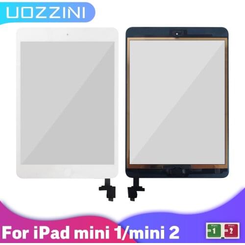 Glass Touch Screen For iPad Mini 1A1432/A1455/A1454 Mini 2 A1489 A1490 A1491 Digitizer With IC Chip Connector Flex No/ With Key