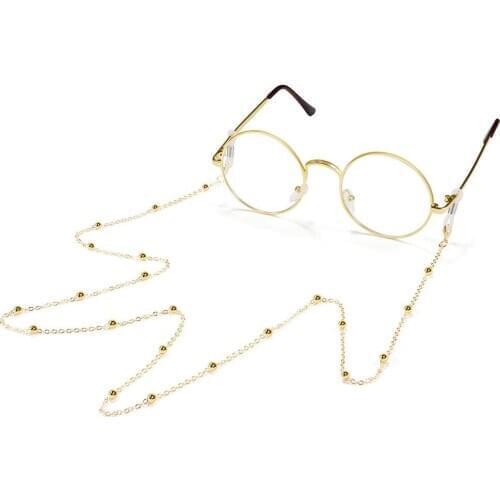 Chic Anti-slip Metal Beaded Reading Glasses Sunglasses Neck Cord Rope Chain
