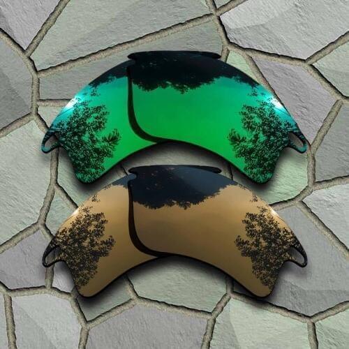 Jade Green&Bronze Copper Sunglasses Polarized Replacement Lenses for Fast Jacket XL
