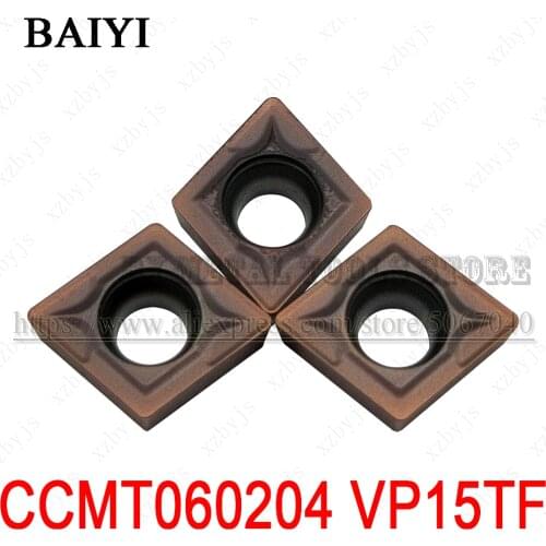 10PCS CCMT060204 VP15TF Carbide inserts CCMT 060204 turning tools CNC metal blade cutter lathe for stainless steel