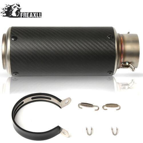 Universal 61MM Motorcycle Exhaust Pipe With Muffler Moto Pit Bike Pot Escape For honda monkey honda shadow 600 benelli trk 502