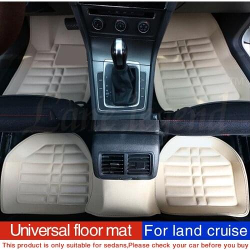 Universal Car Floor Mats Leather Waterproof Anti-dirty Mats Fit Driver & Passenger Seat for land cruiser 100 Car Mats