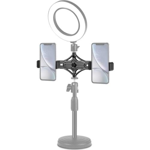 Universal Dual Position Mobile phone Clip Mini Metal Desktop Multi-function Tripod Bracket Holder for iPhone Phone Live Bracket