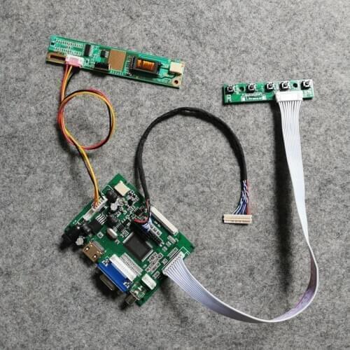 VGA 2AV 20 Pin LVDS Fit HT121X01/HT12X13/HT12X14/HT12X21 screen 1-CCFL controller drive board DIY kit 1024*768 LCD monitor