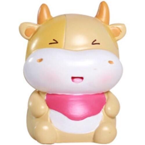 ZOCDOU 1 Piece Creative Cute Cartoon Cow Small Statue Little Figurine Crafts Figure Ornament Miniatures