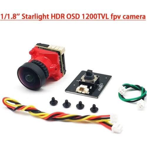 1/1.8'' Starlight HDR OSD 1200TVL NTSC/PAL 16:9/4:3 Switchable 1.66mm/2.1mm Lens FPV Camera For RC Models Multirotor Parts