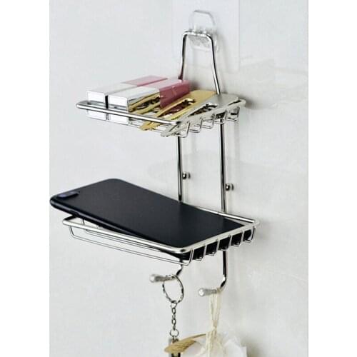 1 Pcs Creative Drill Free Soap Dish Holder Wall Mounted Storage Rack Holder Hollow Type Soap Sponge Dish Bathroom Accessories b