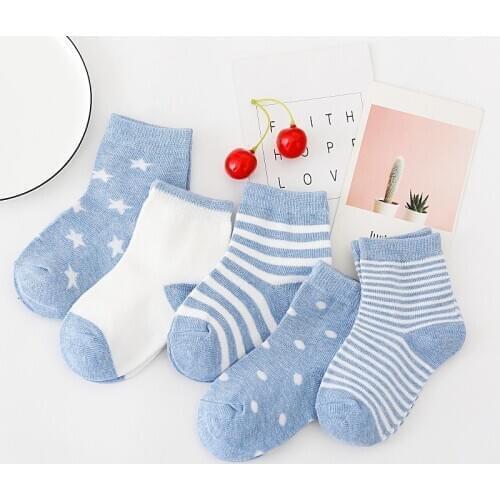 10 Pieces/Lot 5 Pair Lovely Baby Socks Boys Girls Cotton Soft Sock Children Fashion Socks Spring Autumn Breathable Students Sock