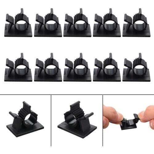 10Pcs/lot New Cable Clips Adhesive Cord Management Wire Holder Organizer Clamp Fasteners