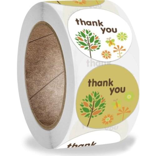 100-500pcs Thank You Stickers Round Seal Label Stationery Stickers Wedding Birthday Party Decoration Handmade Christmas Gift