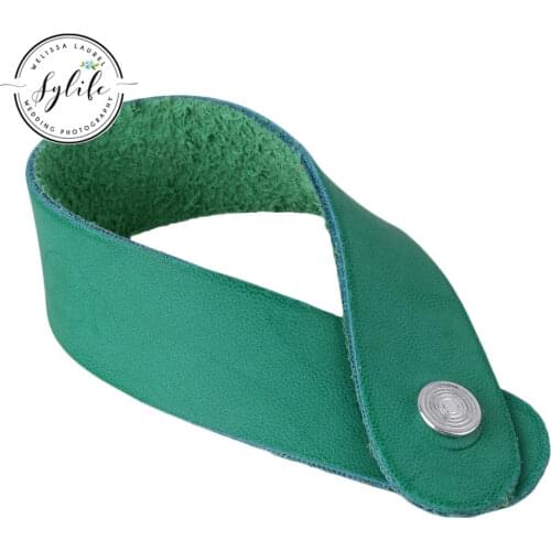 198x20mm Green Leather Guitar Strap Hook Button for Guitar