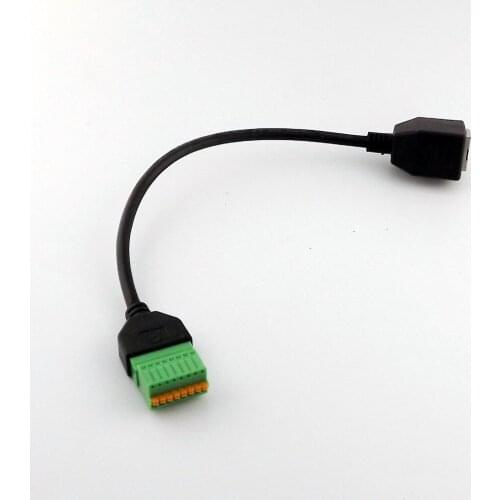 1xRJ45 Ethernet Female Jack to 8 Pin AV Terminal Spring Solderless Adapter Connector Cable Cord 25cm