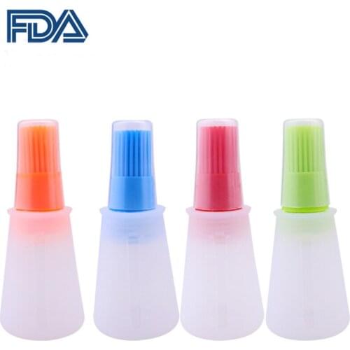 2PCS BBQ Silicone Oil Bottle Brush Grill Oil Brushes Barbecue Basting Brushes Liquid Oil Brush Pastry Baking BBQ Kitchen Tools
