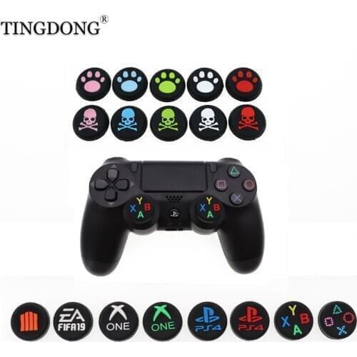 2 pcs for Sony Dualshock PlayStation 4 PS4 Pro Slim Controller Silicone Analog Thumb Grips Caps Cover for X Box One X/S