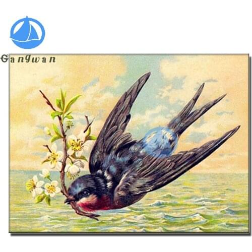 5D Diy Full Drill Diamond Painting Swallow Animal flower Bird Mosaic Embroidery crystal beads Decoration For Home Handmade Gift