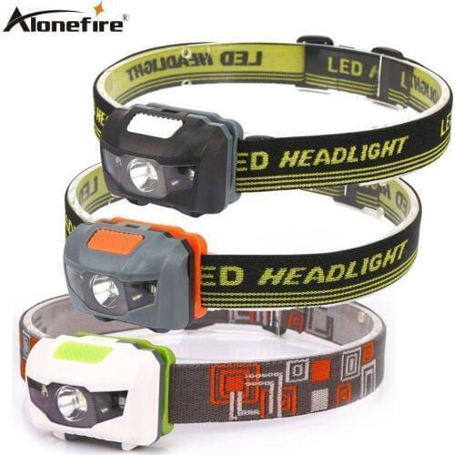 AloneFire HP30 Head lamp 4 Mode lightweight Waterproof LED Head light Fishing Headlamp Travel mini hike Headlight AAA battery