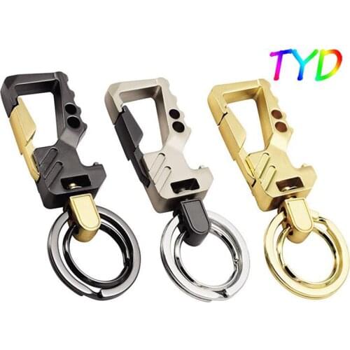 Zinc Alloy Car Auto Keychains Anti-scratch Multi Key Chain Bottle Opener Snap Hook With Swivel Double Loops Key Ring multi tool
