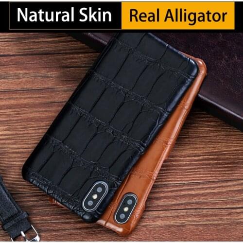 Real Crocodile Skin Phone Cases For iPhone 7 8 Plus X Xs Max Case Natural Alligator Back Cover For 6 6s 6p 7p 8p case