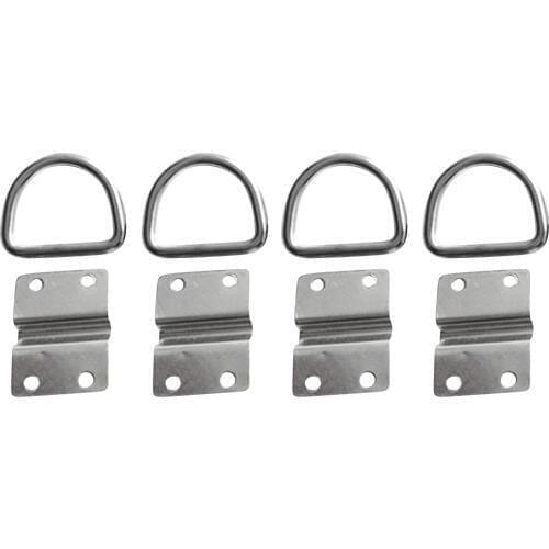 D Ring 1/4'' Tie Down Ring Load Anchor Trailer Anchor Forged Lashing Ring (4-Pack), 316 Stainless Steel, Silver