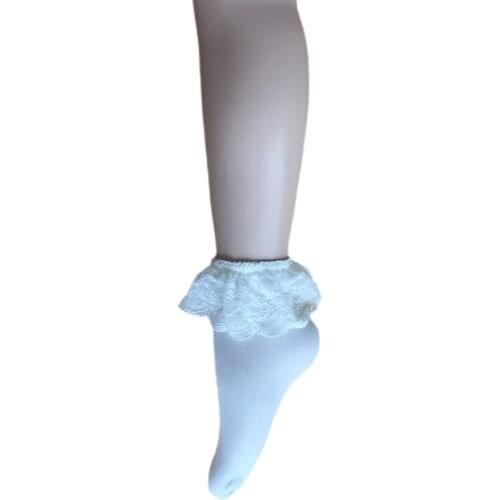 Mycro Ruched Child Socket Socks Casual Socket socks Raw White Single Nylon