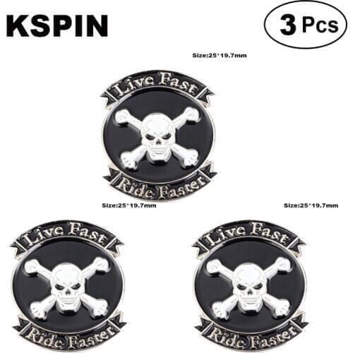 Live Fast Ride Fast Lapel Pin Brooches Pins Flag badge Brooch Badges