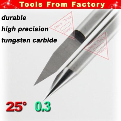10pcs 25 Degree 0.3mm New Carbide PCB CNC Engraving Machine Router V Bits J3.2503